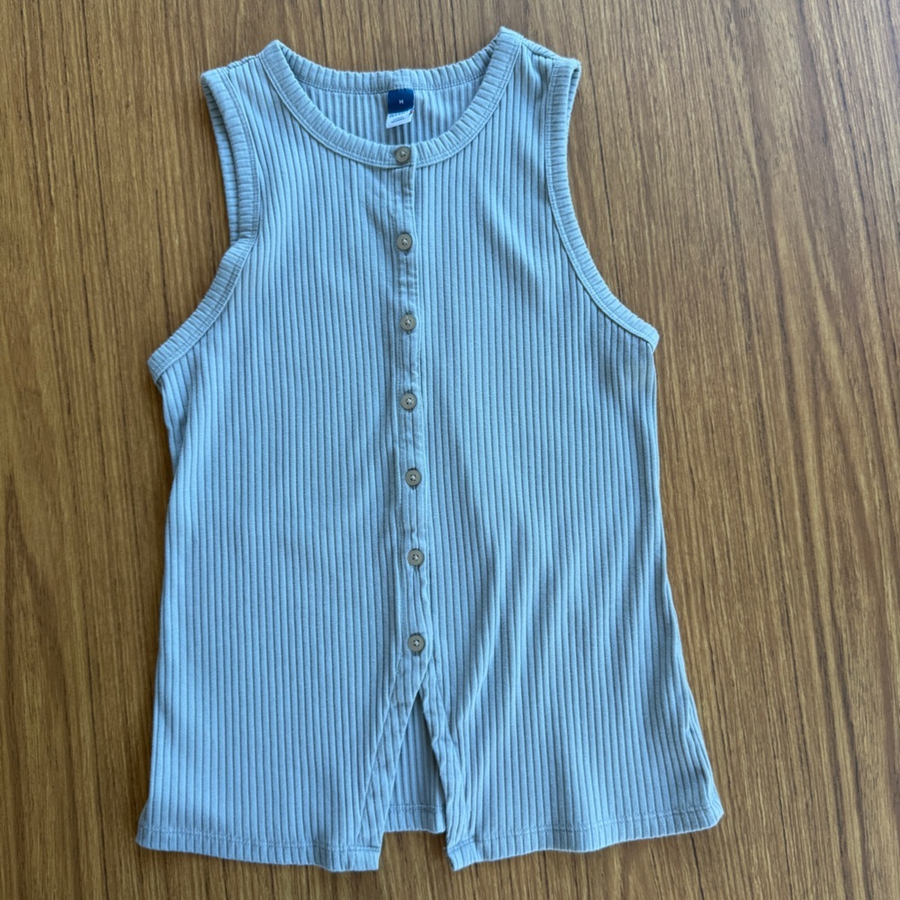 Old Navy Split Hem Sleeveless Top Icy Green Gray Women’s Medium